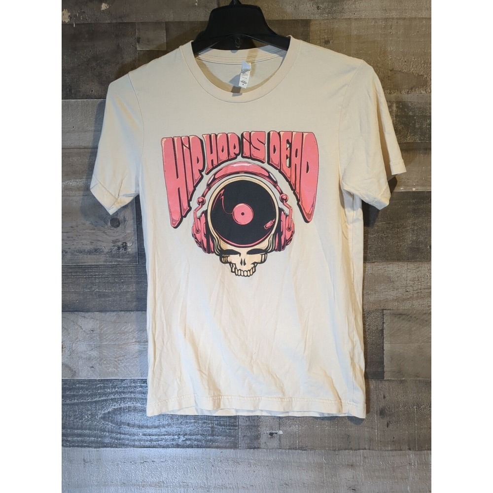 Bella+Canvas Hip-hop Is Dead T Shirt Record‎ Player Skull Size Medium